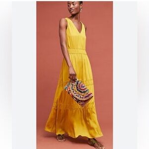 Dolan Mustard Yellow Maxi Dress XS boho bohemian summer